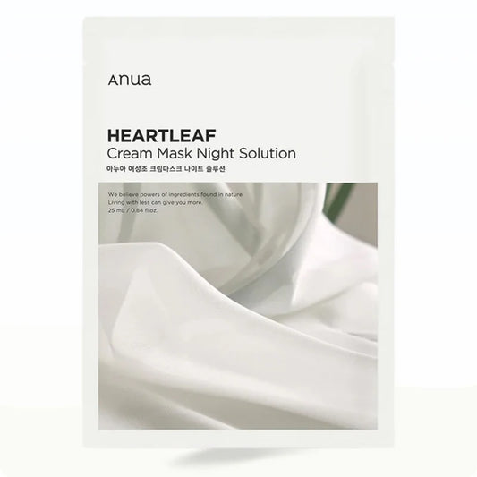 Anua Heartleaf Cream Mask Night Solution (10 Masks) – Intensive Overnight Soothing & Hydration