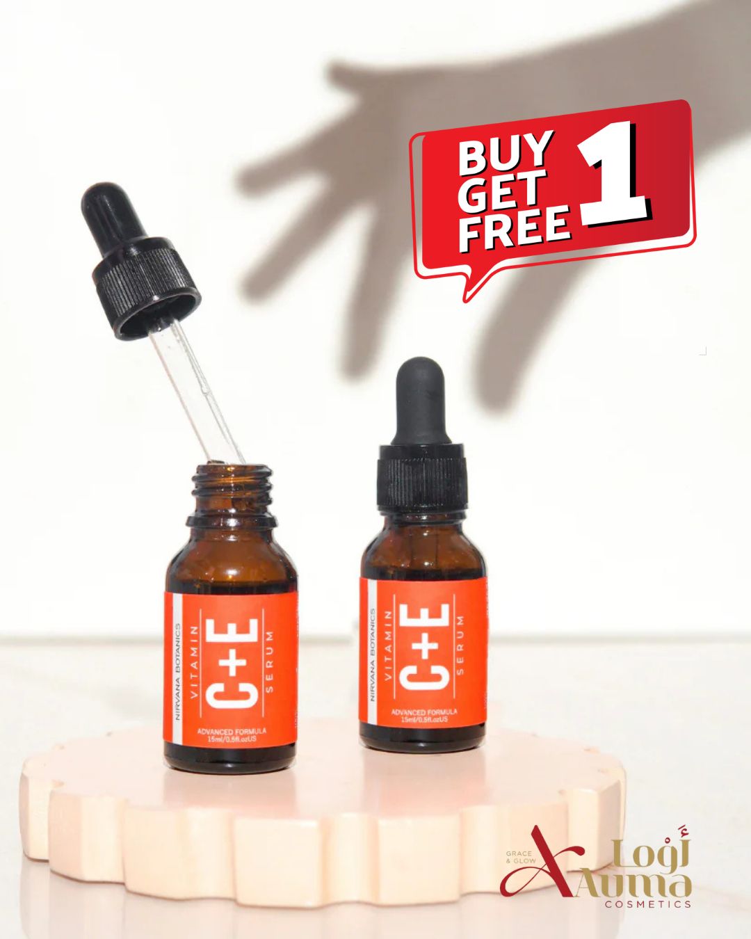Nirvana Botanics Vitamin C + E Serum – 15ml | Anti Acne & Glowing Serum Vitamin C + E