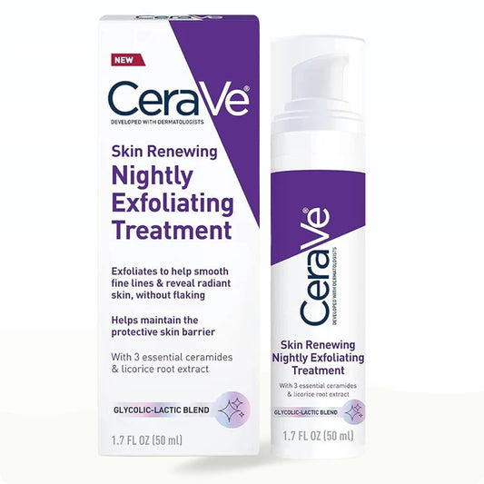 CeraVe Skin Renewing Nightly Exfoliating Treatment – Gentle Resurfacing While You Sleep